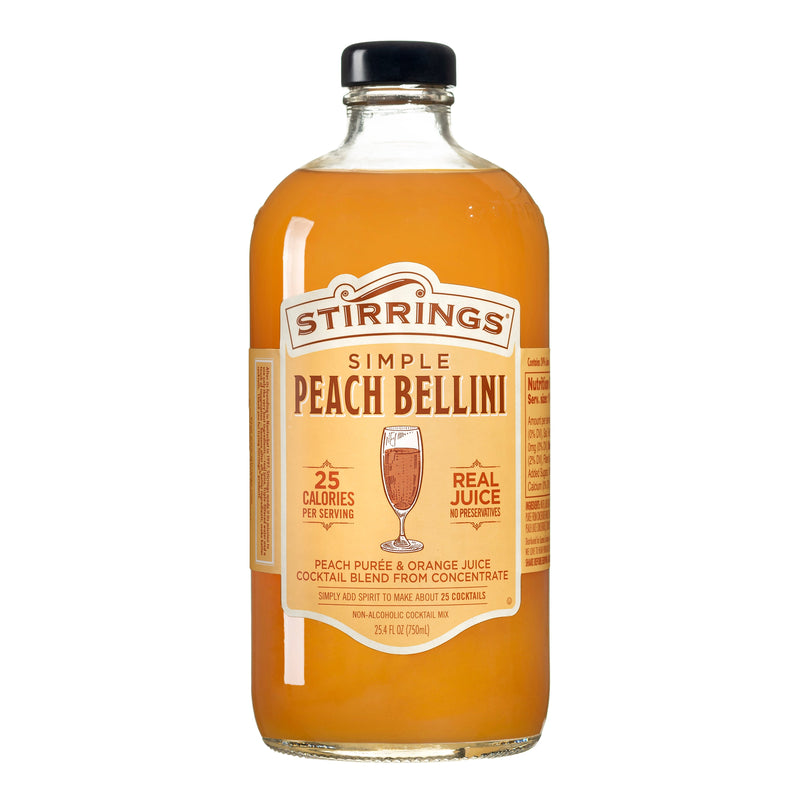 Stirrings Simple Peach Bellini, Peach Bellini, , Bellini, Peach Bellini Cocktail Mixer
